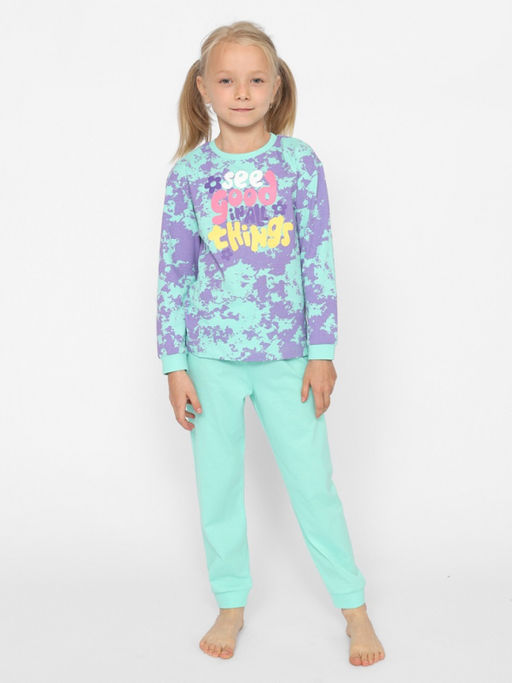 CRB wear/CWKG 50147-38 Комплект для девочки (джемпер, брюки),ментоловый/Ex.Cherubino