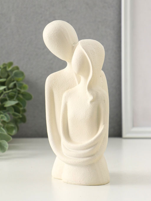 Бюст полистоун Влюблённые - объятия, песочный, 9?7.5?19.5 см