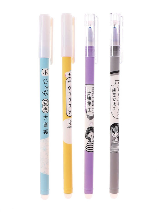 Цена за 12 шт. Ручка гелевая стираемые чернила, 0.5 мм, стержень синий «Девочка», МИКС