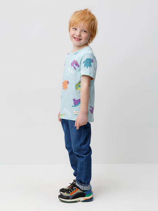 КР 302056/морозный шалфей,мир динозавров фуфайка (футболка) для мал