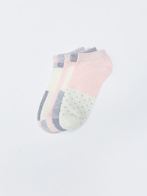 Renk Bloklu Kad?n Patik ?orap 5li