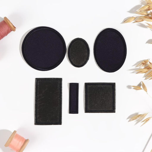 Цена за 2 шт. Набор заплаток для одежды, термоклеевые, 6 шт., синий