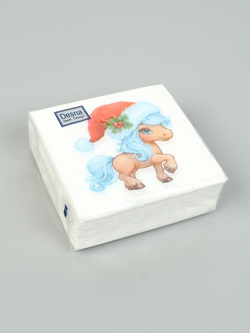 Цена за 6 шт. Салфетки бумажные однослойные Символ года, 24?24, 40 шт.