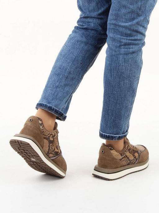 04-PCML20-3 KHAKI Кроссовки демисезонные женские (натуральная замша, натуральная кожа, текстиль) - Алиса фото 2