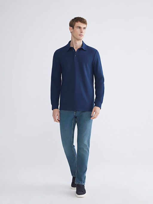 Polo Yaka Uzun Kollu Erkek Ti??rt