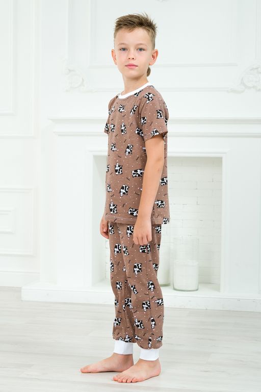Пижама подростковая из футболки и брюк из кулирки Коровы - Амадэль фото 2