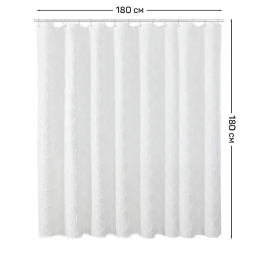 VAL NC-4-SC-1818 Штора для ванной комнаты, полиэстер, 180*180 см, фактурн., белый, LINE SUN FACTURE, шт