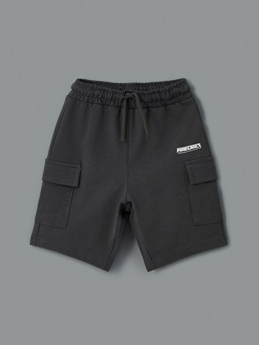 Beli Lastikli Minecraft Bask?l? Erkek ?ocuk Kargo ?ort