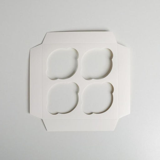 Цена за 5 шт. Коробка для капкейков, кондитерская упаковка, 4 ячейки «8 Марта!», 16×16×10 см