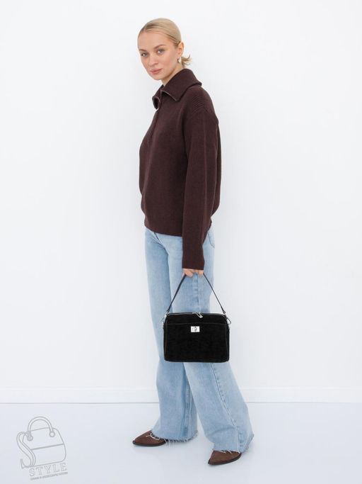 Сумка женская кожаная 6169Q black Polina&Eiterou