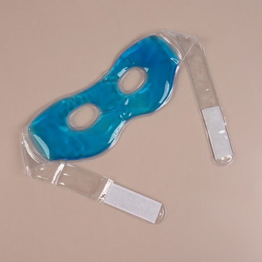 Маска для лица гидрогелевая, охлаждающая/согревающая, 23×10×0.5 см, синяя