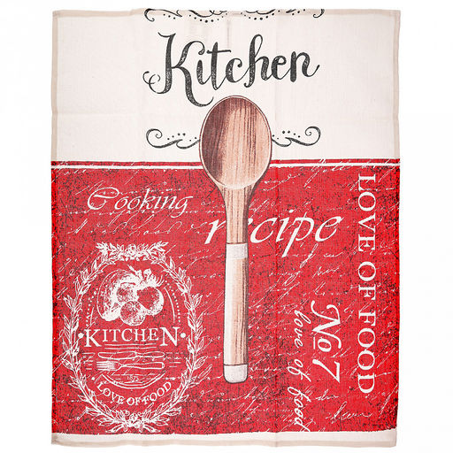 Полотенце кухонное 50х60см "Kitchen & Marfa", набор 3шт, рогожка 156г/м2, хлопок 100%, на картоне, "Домашняя мода" (Россия)