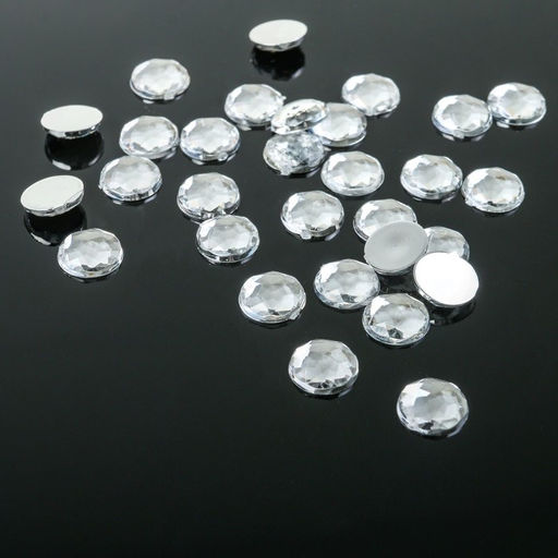 Стразы плоские клеевые круг, 8 мм, (набор 30шт), цвет белый - Queen fair фото 2