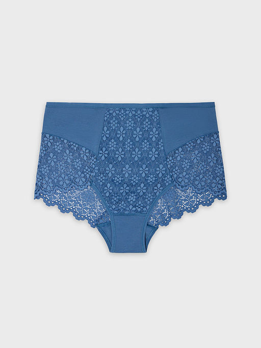 Цена за 2 штуки! Трусы макси женские синие с кружевом - Mark formelle фото 8