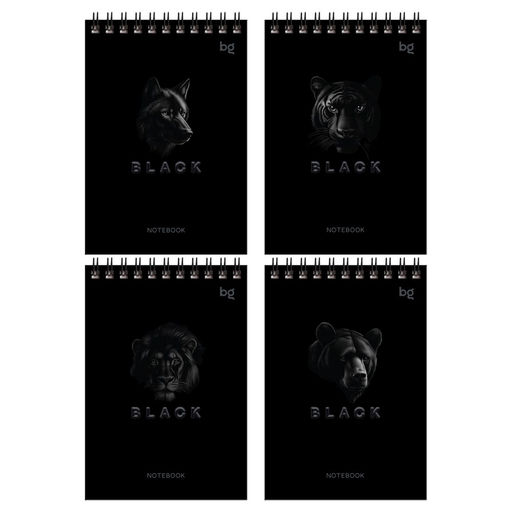 Цена за 2 шт. Блокнот А6 60л. на гребне "Just black" ("BG", Б6гр60 07052)