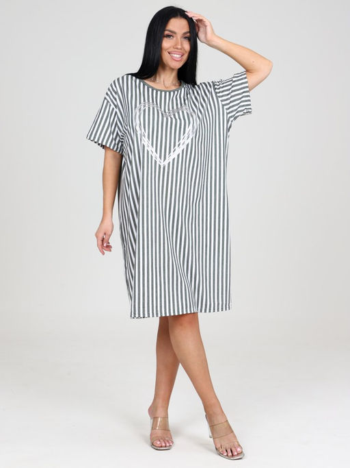 635- ТУНИКА ЖЕНСКАЯ (Хаки полоса) - А-дина фото 2