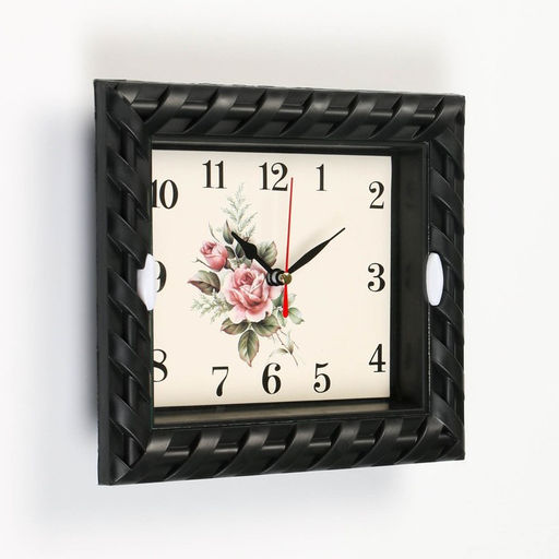 Часы настенные "Роза", 22.5 х 18.7 см, дискретный ход