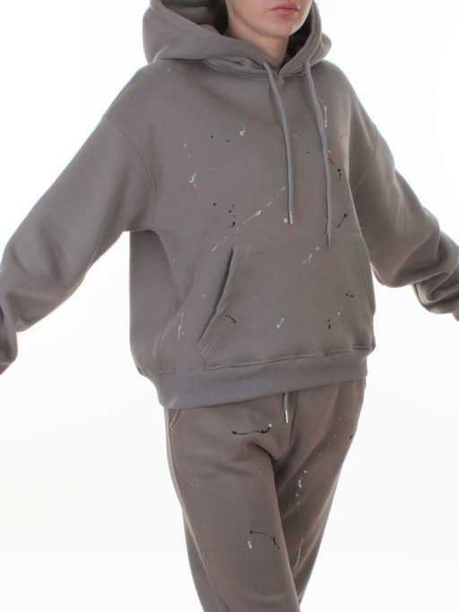 006 GRAY Костюм спортивный зимний женский (95% хлопок, 5% полиэстер)