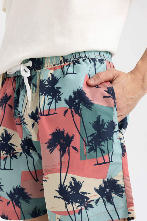 Шорты для плавания выше колена с узором пальмы - Defacto фото 5