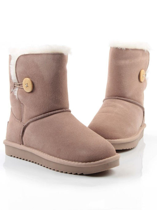 04-PAYH02-02Z BEIGE Угги женские (натуральная замша, 100% шерсть, натуральный мех)