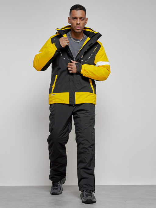 Горнолыжный костюм мужской зимний желтого цвета 6313J - Leifensh фото 18