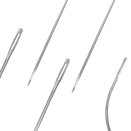 Цена за 6 шт. Иглы швейные, для кожи, 3.7-7.3 см, d=0.5-2 мм, набор 8 шт.