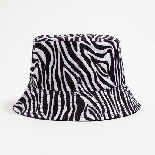 Панама женская MINAKU принт зебра, чёрная, белый, размер 56-58