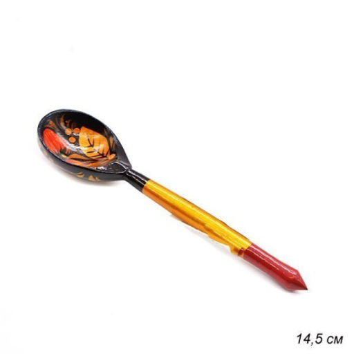 Ложка деревянная чайная хохломская традиционная микс/ 6402 /уп 1/ - Галеонтрейд фото 2