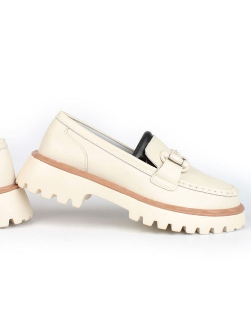 03-HY6-1D BEIGE Лоферы женские (натуральная кожа)