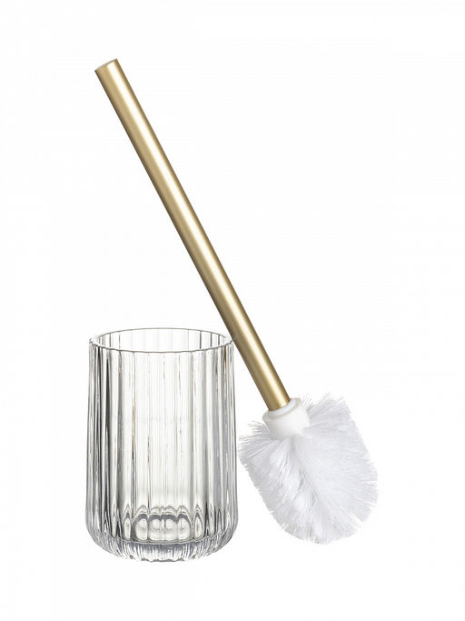 Щётка для унитаза с подставкой 9,5x9,5x35,5 прозрачный стекло, нержавеющая сталь