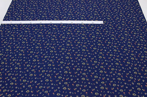 Штапель Премиум Аленький цветочек цв.темно-синий, ш.1.44м, вискоза-100%, 120гр/м.кв - Купава фото 7