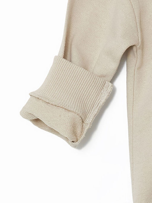 Bisiklet Yaka Bask?l? Erkek Bebek Sweatshirt