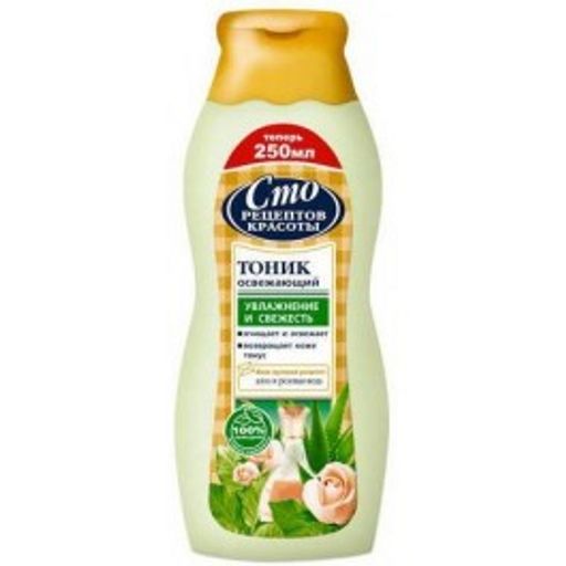 СТО РЕЦ.КРАСОТЫ очищ. тоник д/лица освежающий Увлажнение и Свежесть фл.250мл