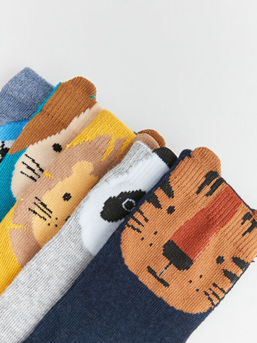 Desenli Erkek ?ocuk Soket ?orap 5li - Waikiki фото 3