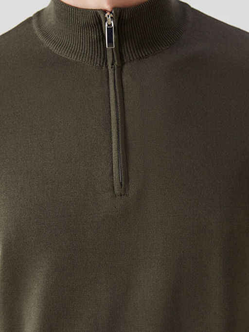 Dik Yaka Uzun Kollu Erkek Triko Kazak