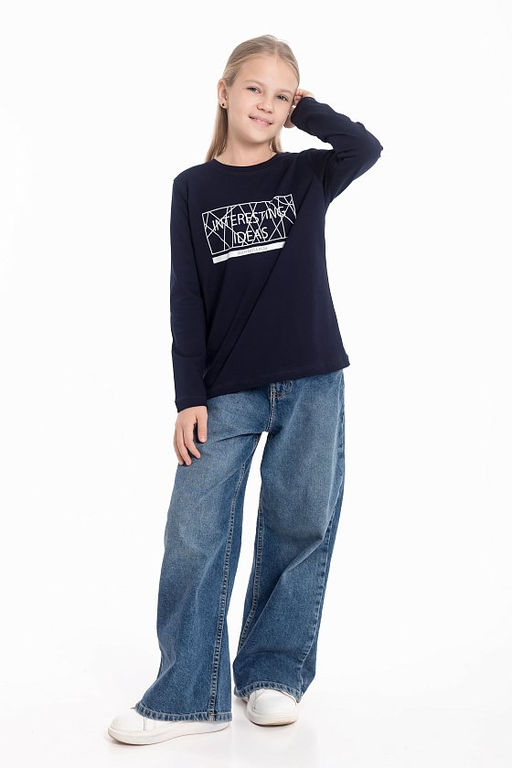 Футболка с длинным рукавом М225027Пв синий - Елена фото 4