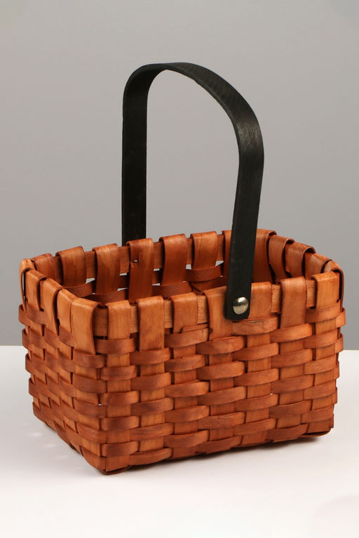 Корзина плетёная для хранения, 22×15×12 см, ручка h=14 см, секвойя, коричневая, Greengo