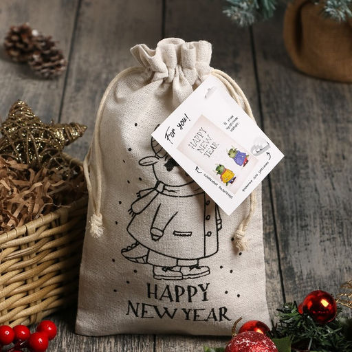 Набор в мешочке Этель Happy New Year: полотенце 40х73 см, формочки для запекания - 3 шт.  фото 2