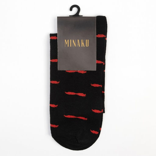 Цена за 2 шт. Носки MINAKU «Усы», мужские, цвет чёрный, размер 40-41 (27 см)