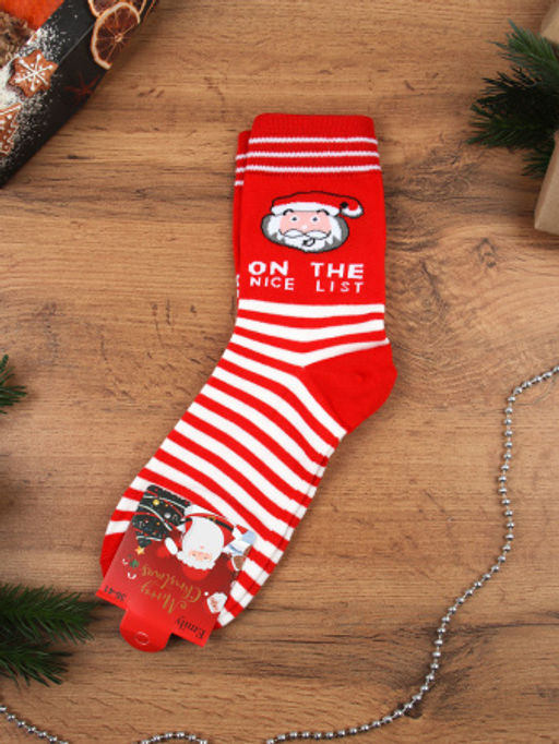 Носки р. 35-40 Новый год / L827 /уп 10/300/ ОДНА ПАРА/ МАРКА - Галеонтрейд фото 2