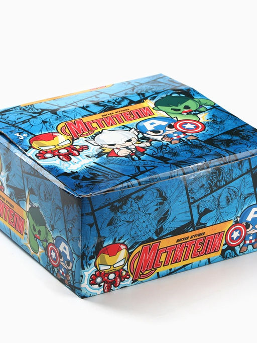 Цена за 16 шт. Мягкая игрушка Avengers, Мстители, бокс, МИКС - Marvel фото 7