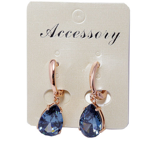 Серьги с золотым покрытием с кристаллами