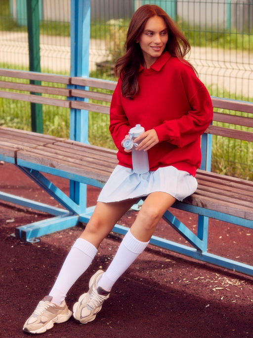 Свитшот женский MINAKU: Casual Collection, красный, размер 50