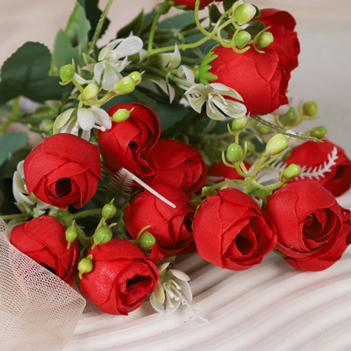 Цветок искусственный Букет роз 31 см / BR-31 /уп 1200/ (Бежевый) - Галеонтрейд фото 3