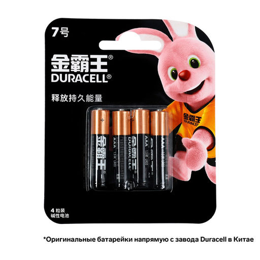 Батарейка алкалиновая Duracell Basic (CH), AAA, LR03-4BL, 1.5 В, блистер, 4 шт.
