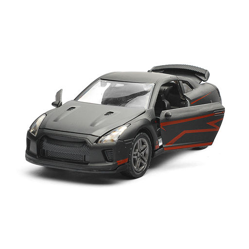 Чёрная инерционная машинка Спорткар со спойлером die-cast,1:32, открывающиеся двери
