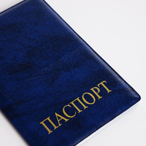 Цена за 2 шт. Обложка для паспорта, искусственная кожа, золотистое тиснение, синяя
