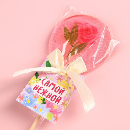 Леденец Самой нежной, с печатью глиттер , вкус: клубника, БЕЗ САХАРА, 20 г. - Simaland фото 4