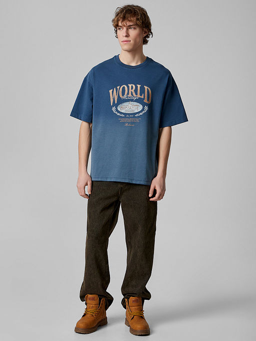 Футболка мужская синяя с принтом белорусского замка - Mark formelle фото 2