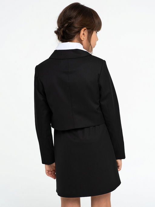 Черный кроп-жакет для девочки Mooriposh, модель 0722  фото 3